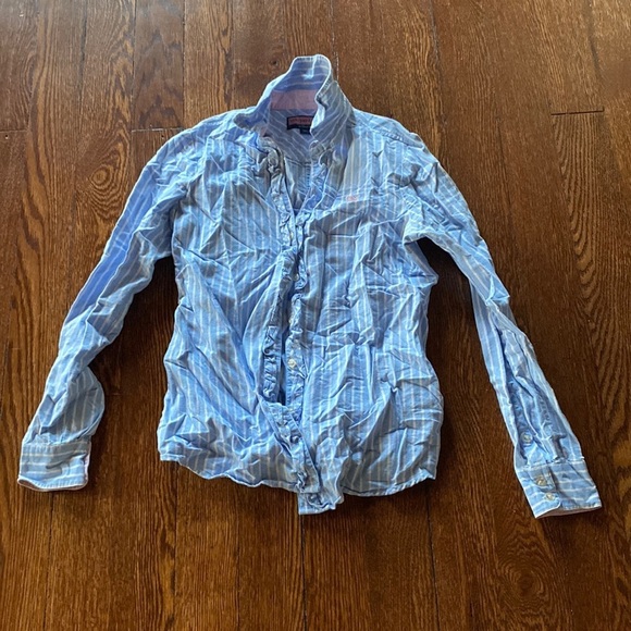 Vineyard Vines Tops - Vineyard Vines Blue Stripe Button Front Shirt Long Sleeve SIZE 4
